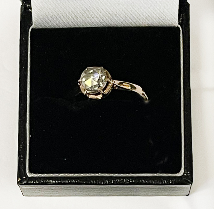 14CT GOLD DIAMOND RING - ROSE CUT 0.70 POINTS APPROX - SIZE Q - 2.7 GRAMS APPROX - Image 2 of 2