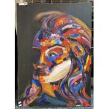 ACRYLIC OIL CANVAS PORTRAIT OF A WOMAN - STELLA BY CAROLINE SPELMAN 84CMS X 60CMS