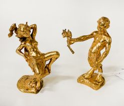 PAIR OF GILT BRONZE FIGURES