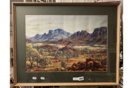 ALBERT NAMATJIRA (1902-1959) MACDONALD RANGES PRINT 35CM X 51CM