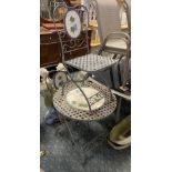 METAL GARDEN TABLE & 2 CHAIRS