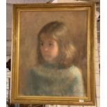 OIL ON CANVAS HEAD & SHOULDERS OF A YOUNG GIRL - SIGNED DEIDRE DAVIES (49CMS X 40CMS)