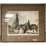 ROGER HEBBELINCK ( BELGIUM 1912-1987) ''ANTWERP'' PRINT 48CM X 61CM SIGNED