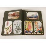 ANTIQUE POSTCARD ALBUM WITH DISNEY CARDS