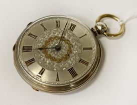 HM SILVER ENGING TURNED CASED POCKET WATCH