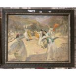 V.ALIIEV (XX1 CENTURY) ORIENTAL DANCES - OIL ON BOARD 50CM X 65CM