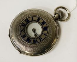 HM SILVER HALF HUNTER POCKET WATCH - WORKING