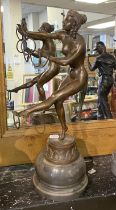 BRONZE NUDE HOOP FIGURE - 43 CMS (H)