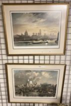 TWO GALLERY STAMPED PRINTS BY ROWLAND FREDERICK HILDER R.S.M.A - O.B.E (1905-1993) WINDSOR CASTLE