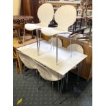 ITALIAN TABLE & 6 CHAIRS IN WHITE & CHROME BY GALVANO TECNICA