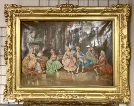 GILT FRAMED OIL ON CANVAS NEOCLASSICAL PICTURE 49CMS (H) X 68CMS (W) APPROX INNER FRAME