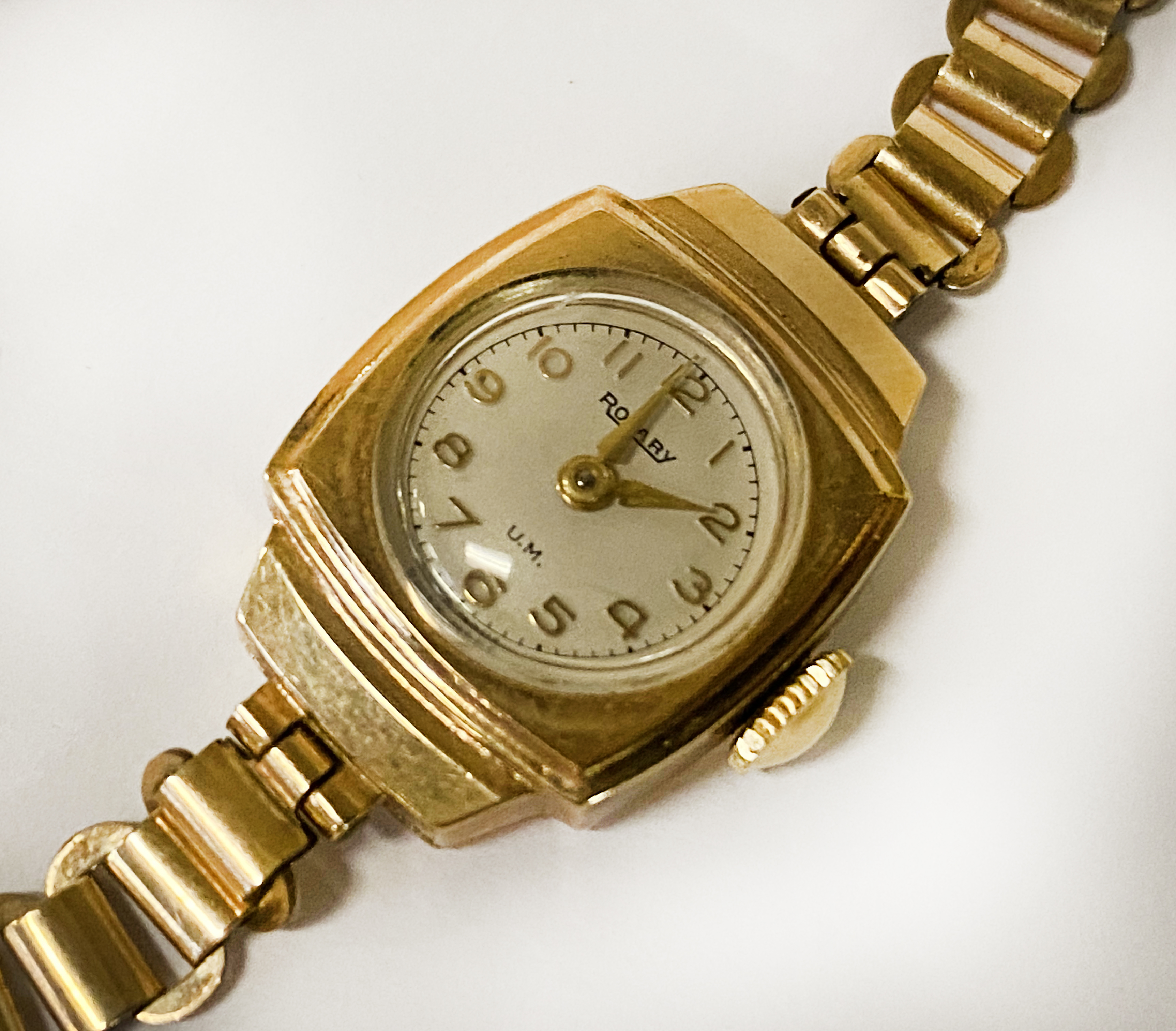 9 CARAT GOLD ROTARY COCKTAIL WATCH STRAP MARKED RG - Image 2 of 2