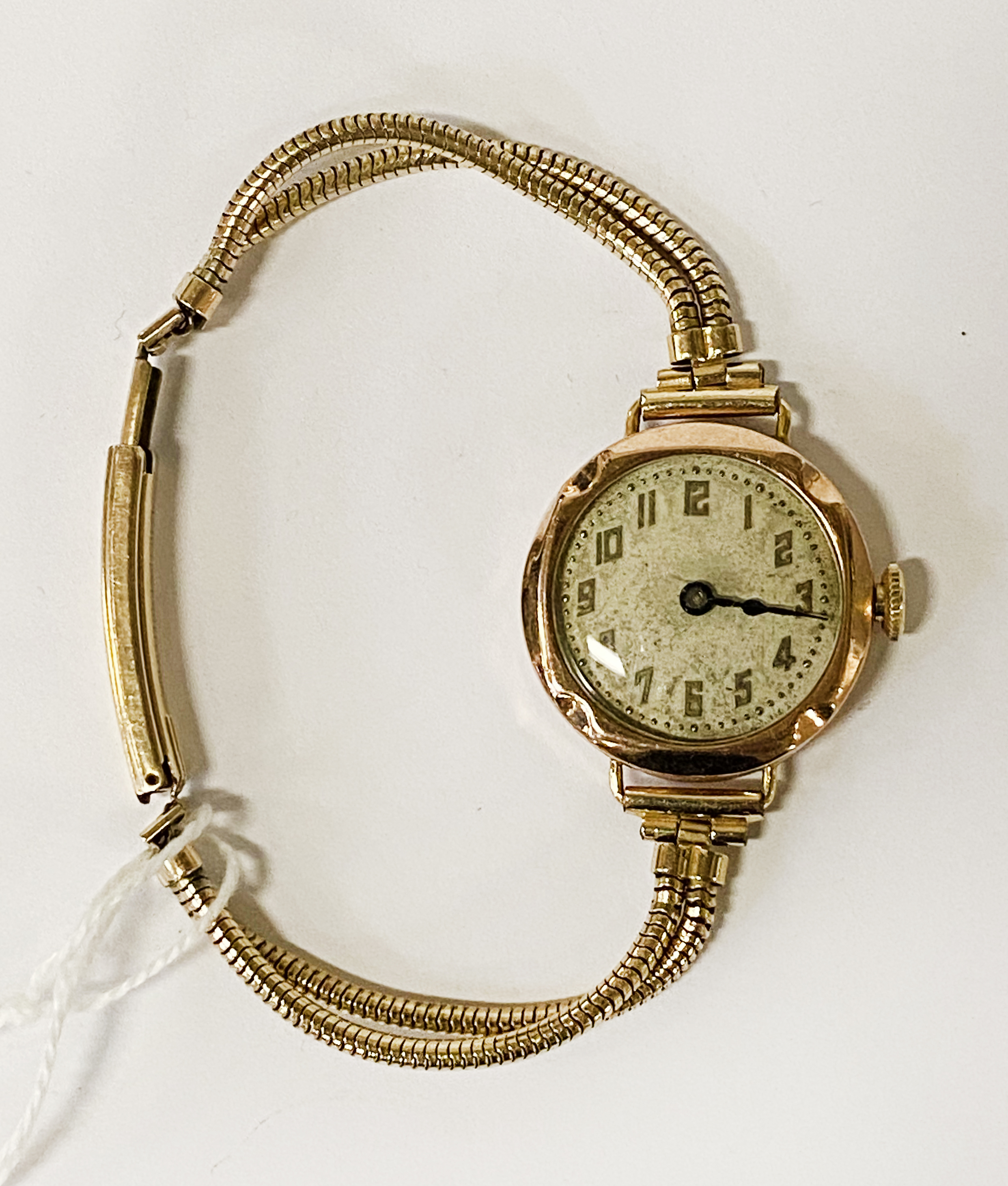 9CT GOLD CASED LADIES COCKTAIL WATCH