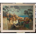 JEAN PIERRE GAULT OIL ON CANVAS FRAMED ''IMMEUBLE AMIRAL'' 97CMS X 79CMS