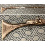 ANTIQUE MOTHER OF PEARL INLAY MUSKET A/F 130CMS (LENGTH APPROX)