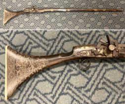 ANTIQUE MOTHER OF PEARL INLAY MUSKET A/F 130CMS (LENGTH APPROX)