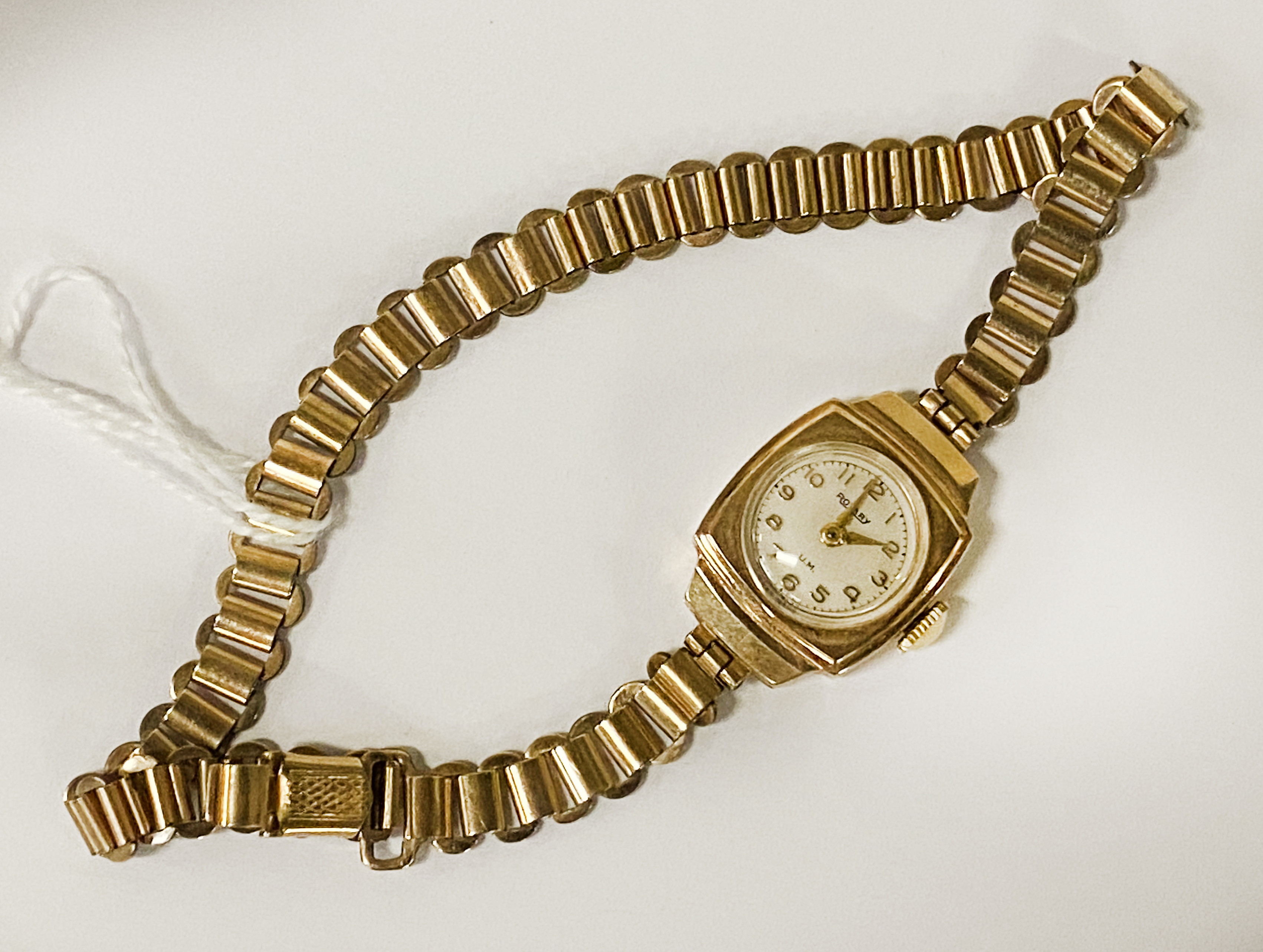 9 CARAT GOLD ROTARY COCKTAIL WATCH STRAP MARKED RG