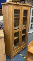 TALL OAK DISPLAY CABINET