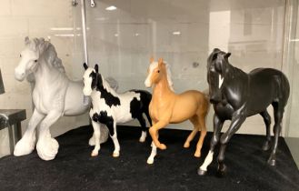 FOUR BESWICK HORSES SLIGHT DAMAGE TO EARS