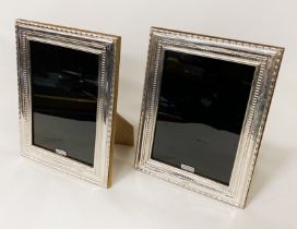 PAIR OF SILVER PHOTO FRAMES - INNER FRAME 17CMS (H) X 12 CMS (W) APPROX