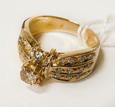 18CT YELLOW GOLD DIAMOND RING 1.3 CARAT APPROX - RING SIZE K