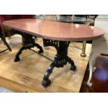 CAST IRON BASE COPPER EFFECT COFFEE / PUB TABLE