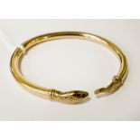 9CT GOLD RUBY SNAKE BRACELET 38.6 GRAMS APPROX