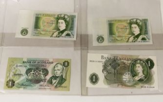 COLLECTION OF MINT £1 NOTES INCL. SCOTTISH