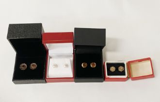 COLLECTION OF 9CT GOLD EARRINGS - GEMSTONE