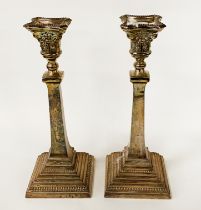 PAIR OF H/M SILVER CANDLESTICKS - 26.5 CMS (H) - 21 IMP OZS APPROX