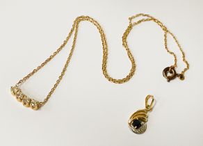 HIGH CARAT GOLD NECKLACE & 2 PENDANTS