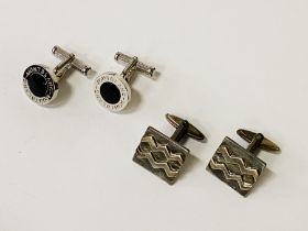 2 PAIRS OF DESIGNER CUFFLINKS