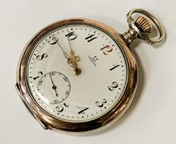 800 SILVER OMEGA POCKET WATCH WITH GUARANTEE