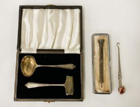 HM SILVER CHRISTENING SET WITH TWO ITEMS - 2 IMP OZS APPROX