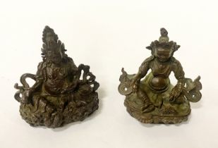 TWO BRONZE CHINESE FIGURES - 6 CMS (H) APPROX