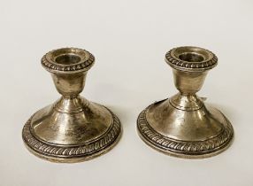 PAIR OF SILVER CANDLESTICKS 8CMS (H) APPROX