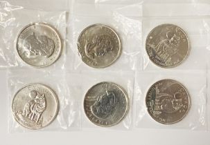 SIX CANANDIAN 1OZ SILVER COINS
