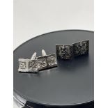 PAIR OF SIAM CUFFLINKS WITH ANOTHER PAIR OF CUFFLINKS