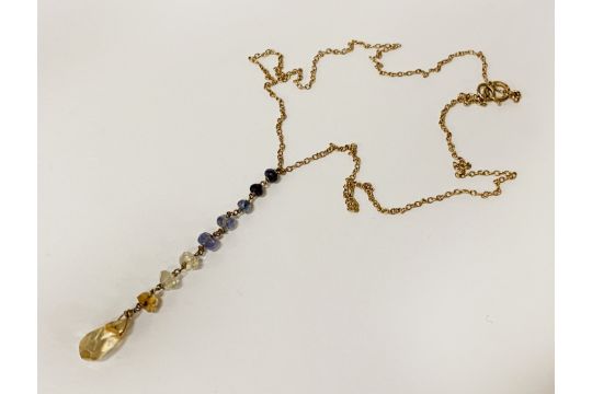 9CT GOLD & GEMSTONE NECKLACE