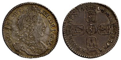 William III (1694-1702), Pattern silver Sixpence, 1696, fine work, more finely engraved second