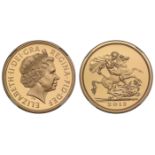 g Elizabeth II (1952-2022), gold proof Five Pounds, 2013, crowned head right, IRB below truncation