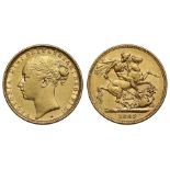 g Australia, Victoria (1837-1901), gold Sovereign, 1887, Melbourne mint, second young head left,