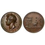 The Coronation of George IV, 1821, bronze medal by Benedetto Pistrucci, laureate bust left, GEORGIUS