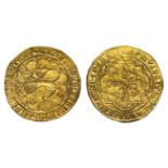Edward the Black Prince (1362-72), gold Leopard D'Or, (issued from 1362), crowned lion walking left,