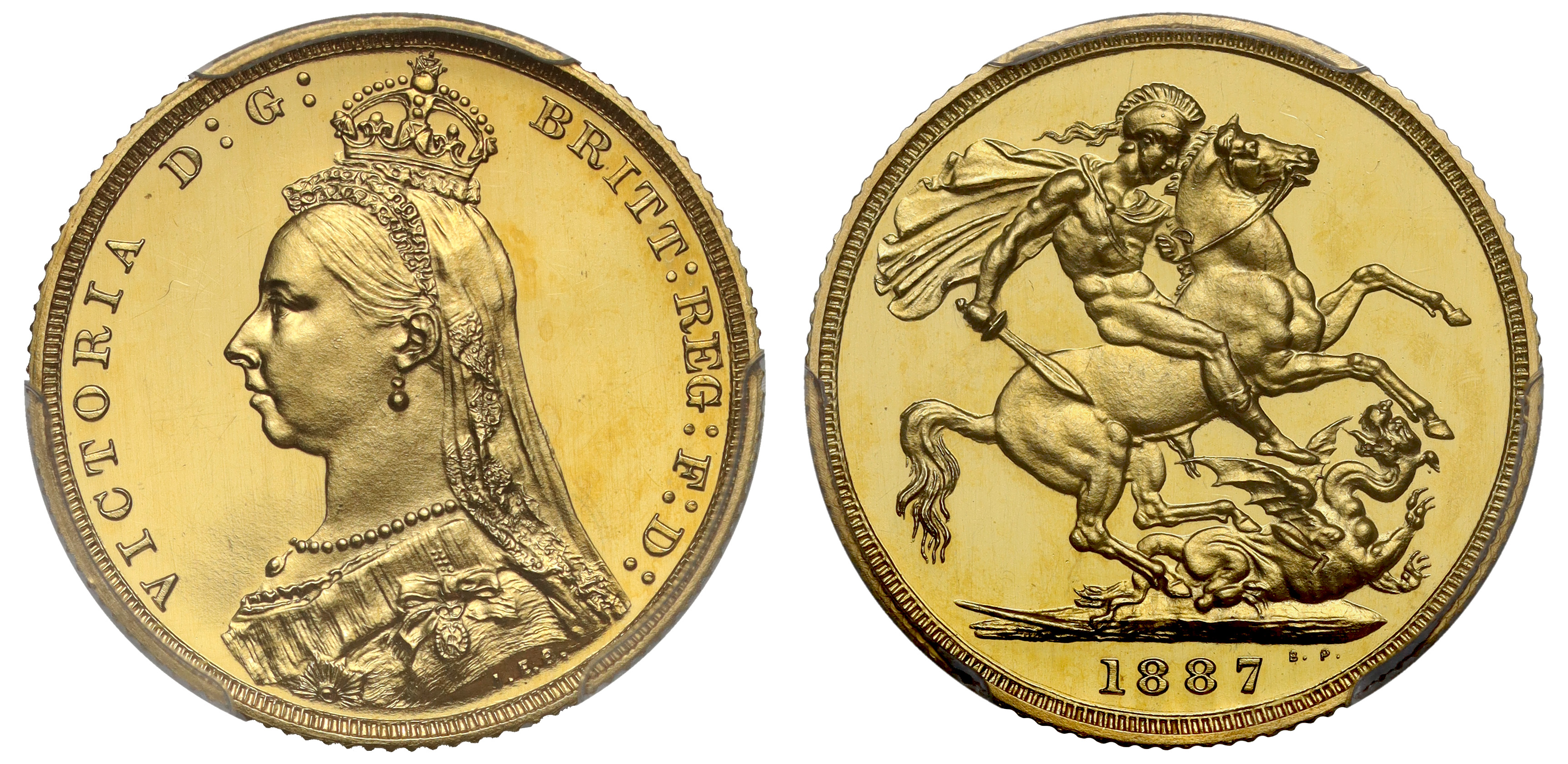 g Victoria (1837-1901), gold proof Sovereign, 1887, Jubilee issue, crowned Jubilee bust left, J.E.B.