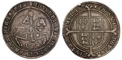 Edward VI (1547-53), fine silver Crown, 1553, the 3 in date struck over 2, armoured King with