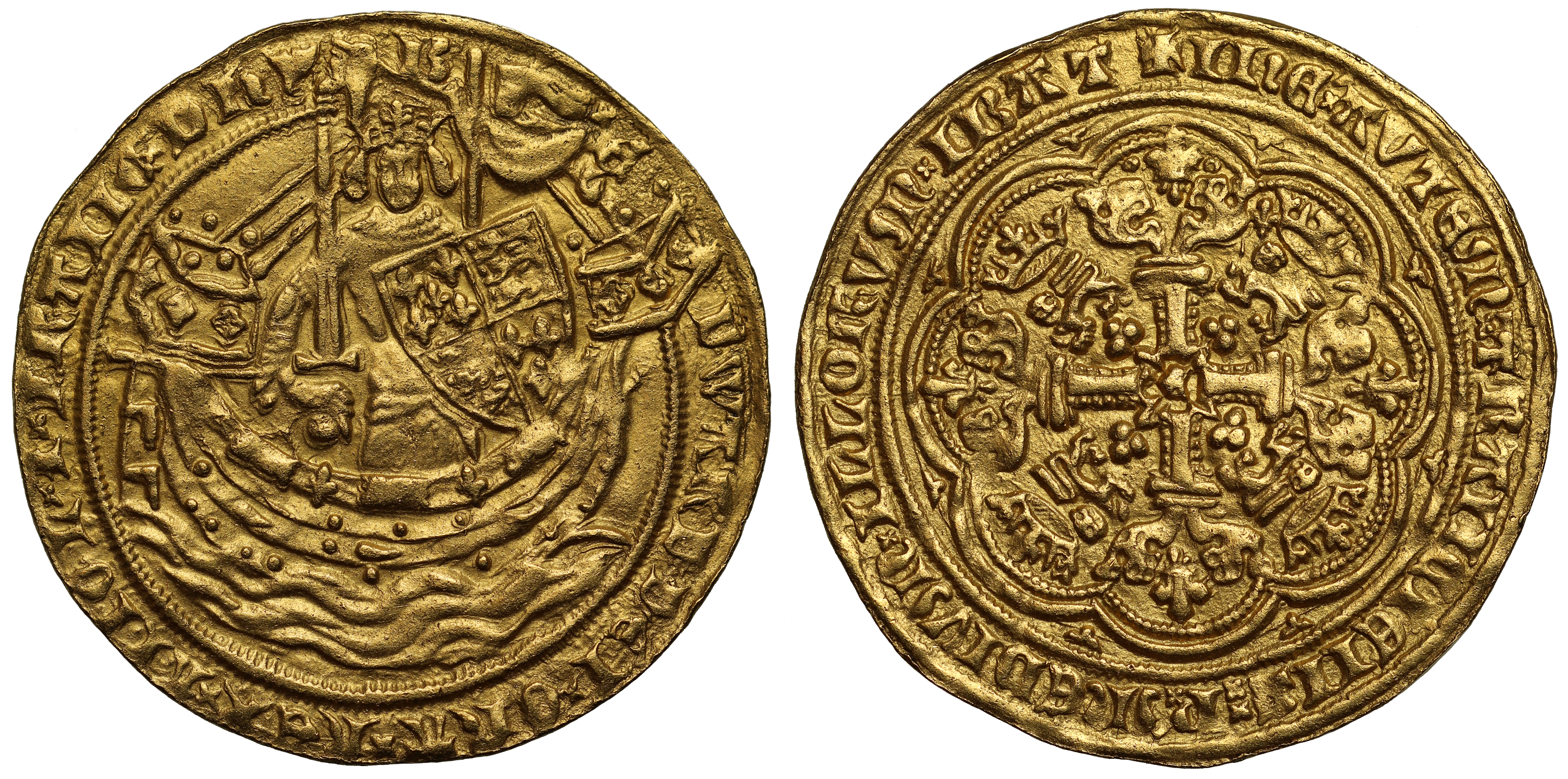 Edward III (1327-77), gold Noble, Pre-Treaty series G (1356-61), King standing in ship sailing