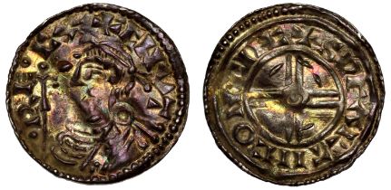 Canute (1016-35), silver short cross Penny (1029-35), Lincoln Mint, Moneyer Swartinc, diademed