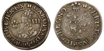 Charles I (1625-49), silver Threepence, Aberystwyth Mint (1638-42), crowned bust left within inner