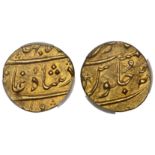 Shah Jahan II (AH 1131 / 1719 AD), gold Mohur, mint off flan [Surat?], date off flan, regnal year